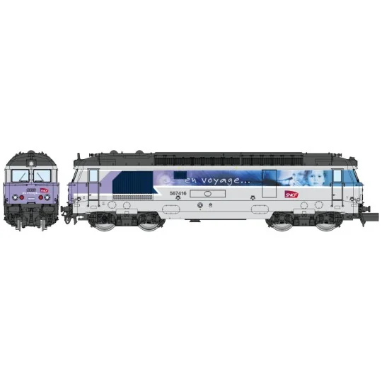 NW-337-Locomotive diesel BB 67416, livrée EN VOYAGE, NEVERS, N 1/160 - REE Modeles NW337