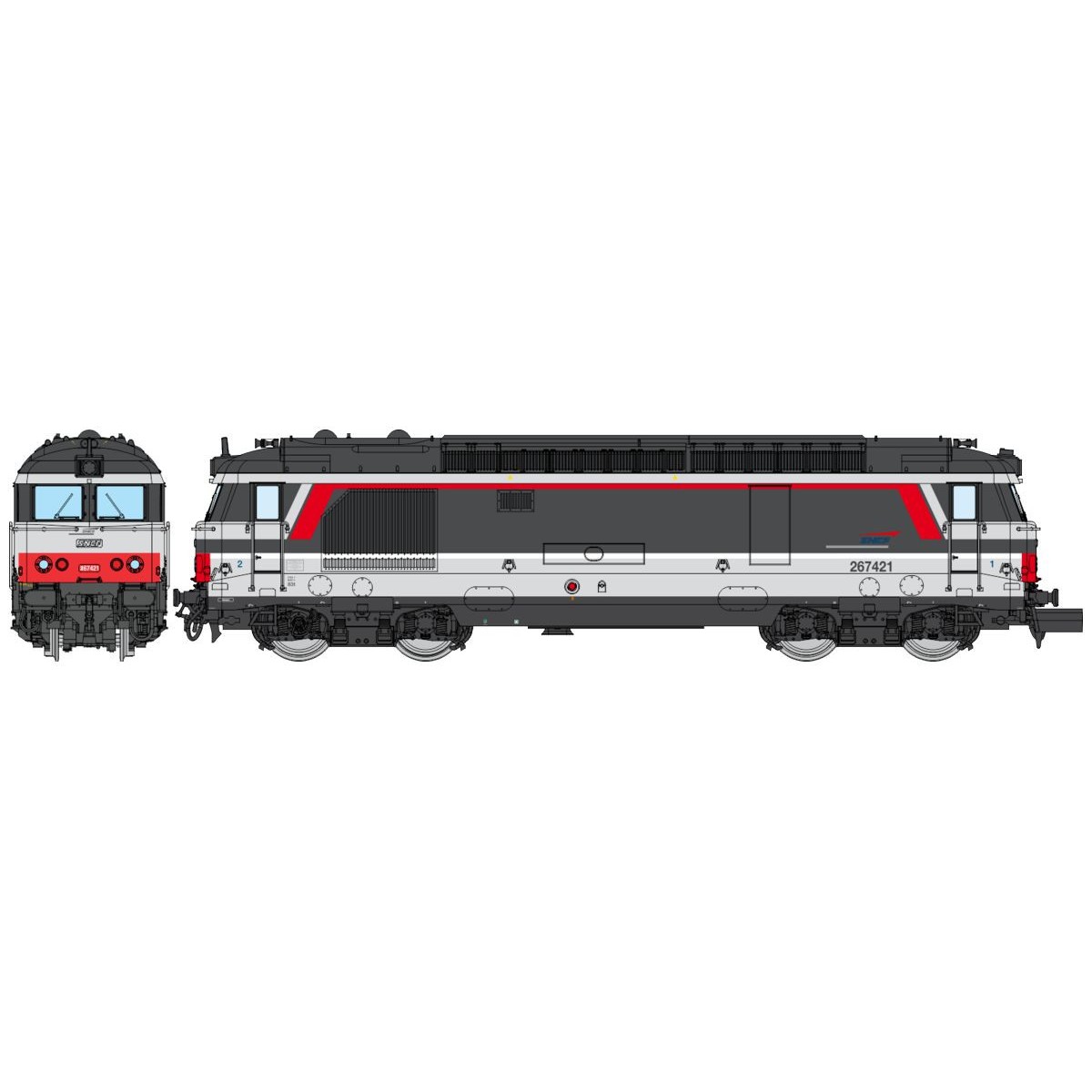BB 67421 diesel locomotive, MULTISERVICE livery, NEVERS, digital so...