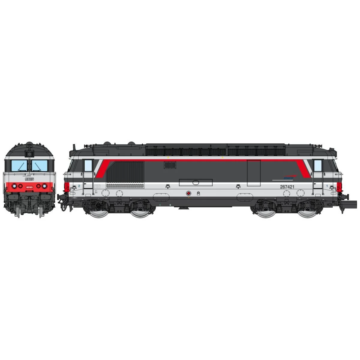 Locomotive diesel BB 67421, livrée MULTISERVICE, NEVERS, digitale sonore, N 1/160 - REE Modeles NW338S Ree Modeles NW-338.S - 1