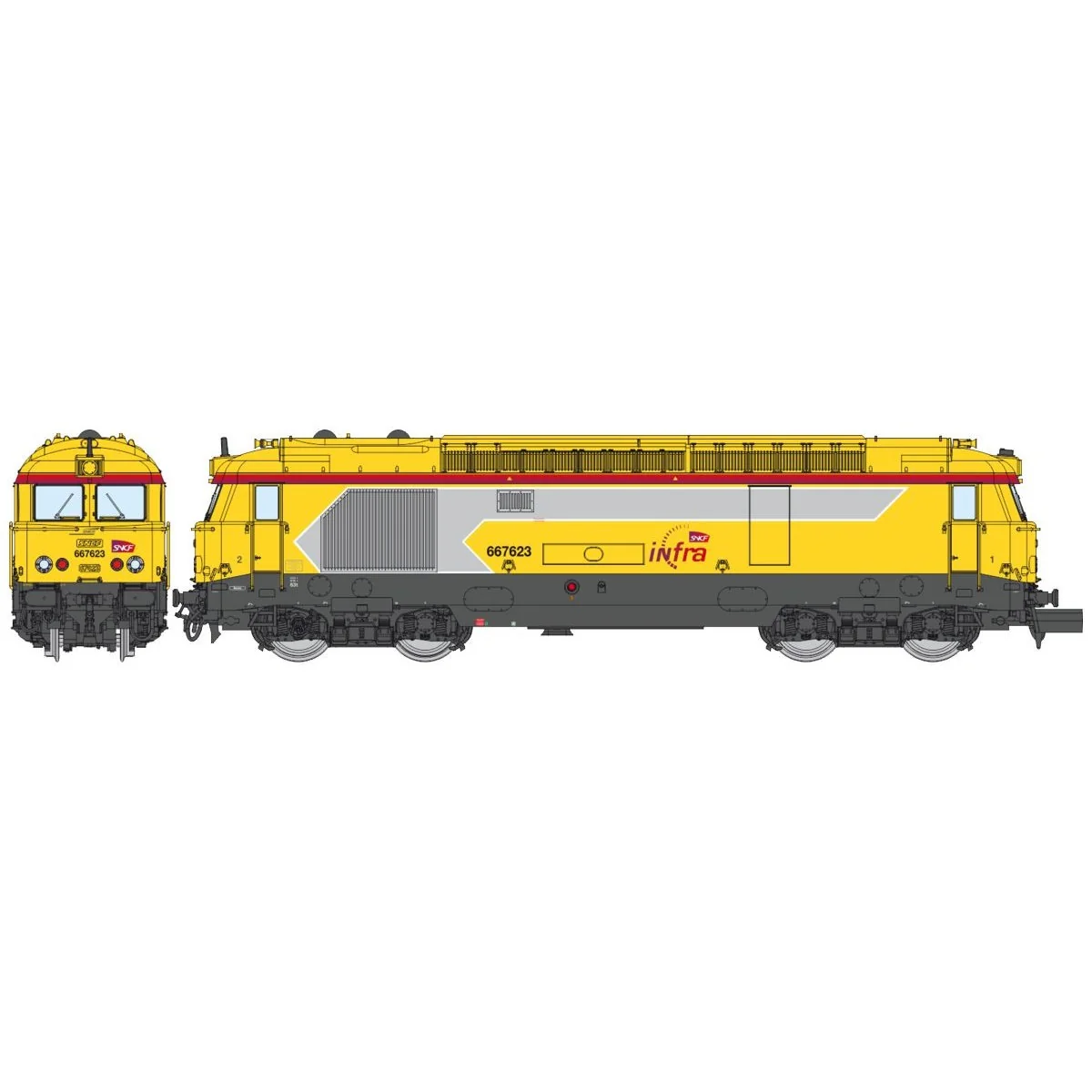 Locomotive diesel BB 67623, livrée INFRA, NEVERS, N 1/160 - REE Modeles NW339 Ree Modeles NW-339 - 1