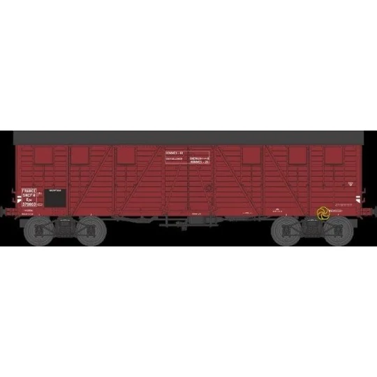 WB-522-copy of Ree models WB 521 Covered Wagon TP 2 Doors, bogies, ep. III, SNCF