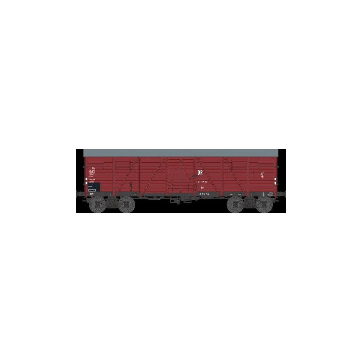 Ree models WB 527 Covered Wagon TP 2 Doors, bogies, th. III, DR Ree models WB 527 Covered Wagon TP 2 Doors, bogies, th. III, DR