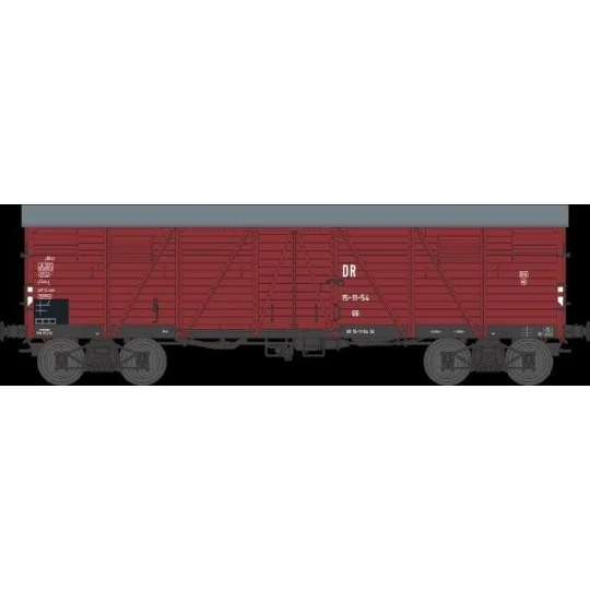 Ree models WB 528 Covered Wagon TP 2 Doors, bogies, th. III, DR WB-528-Ree models WB 528 Covered Wagon TP 2 Doors, bogies, th. III, DR