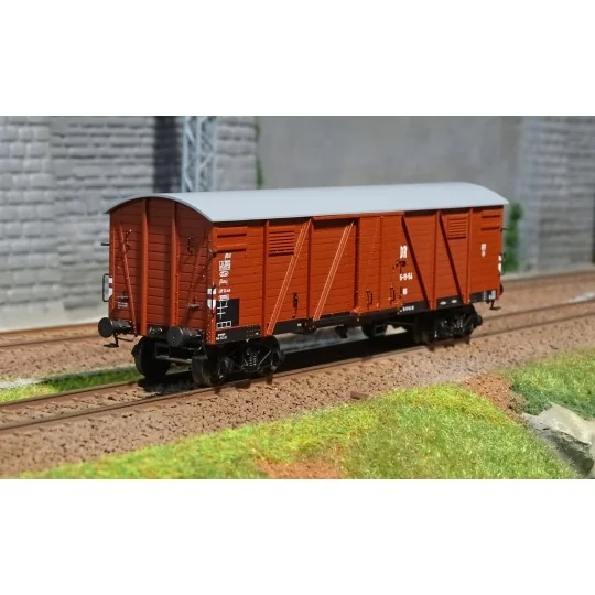 Ree models WB 528 Covered Wagon TP 2 Doors, bogies, th. III, DR WB-528-Ree models WB 528 Covered Wagon TP 2 Doors, bogies, th. III, DR