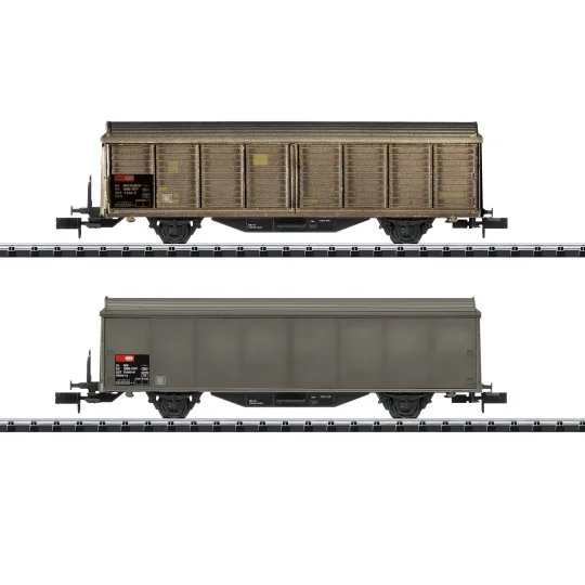 MiniTrix 15307 Set of 2 sliding-wall wagons Hbis-v, SBB SB... Trix_15307-Copy of MiniTrix 15282 Set of 3 sliding-sided wagons, SBB, Cargo, N scale - Trix_15307