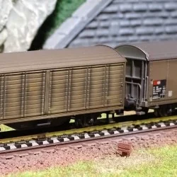 MiniTrix 15307 Set de 2 wagons à parois coulissantes Hbis-v, CFF SBB, échelle N Trix Trix_15307 - 1