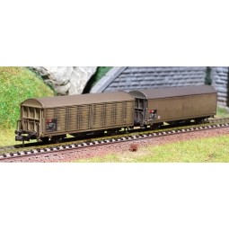 MiniTrix 15307 Set of 2 sliding-wall wagons Hbis-v, SBB SB...