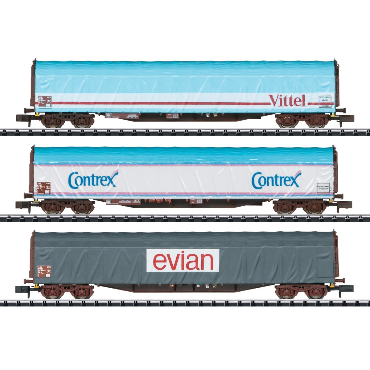 MiniTrix 15375 Set of 3 sliding-sided wagons "Transport of...