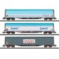 MiniTrix 15375 Set of 3 sliding-sided wagons "Transport of... Trix_15375-MiniTrix 15375 Set of 3 sliding-sided wagons "Mineral Water Transport", SNCF, N scale