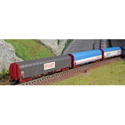 MiniTrix 15375 Set of 3 sliding-sided wagons "Transport of...