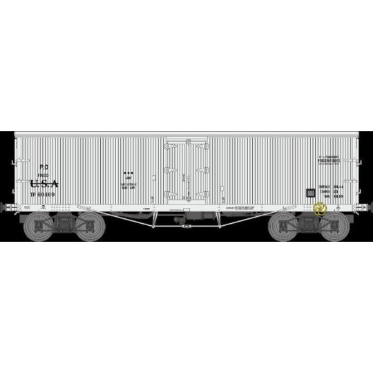 WB-529-copy of Ree models WB 528 Covered Wagon TP 2 Doors, bogies, ep. III, DR