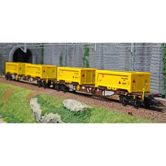 Trix_24138-copy of Trix 24136 Set de 2 wagons porte-conteneurs "Terrassement Stuttgart 21", AAE