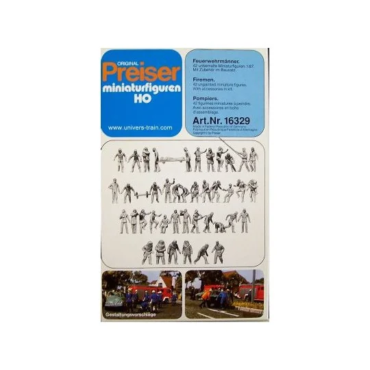 Preiser 16329 Figures, Firefighters - Preiser - PREISER_16329 PREISER_16329-Preiser 16329 Figures, Firefighters - PREISER_16329