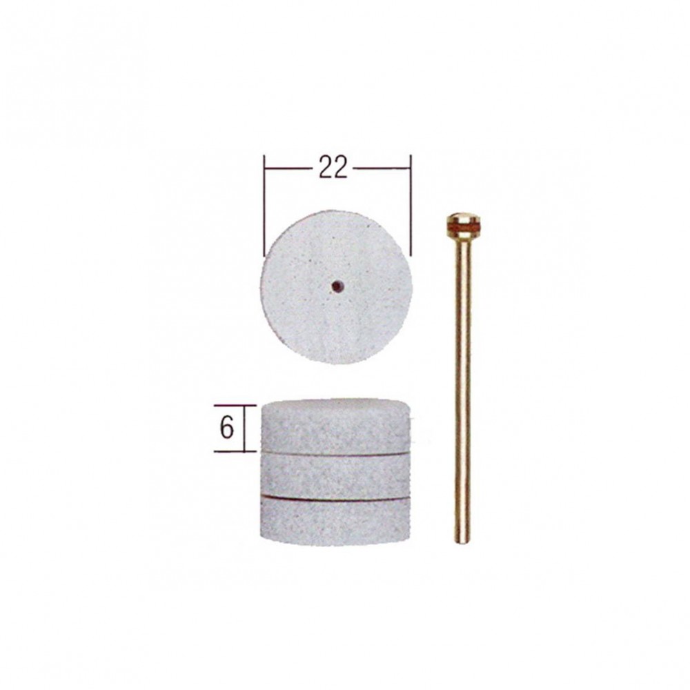Disque à polir élastiques, Ø 22 mm, 4 pièces +1 tige Proxxon - PRX