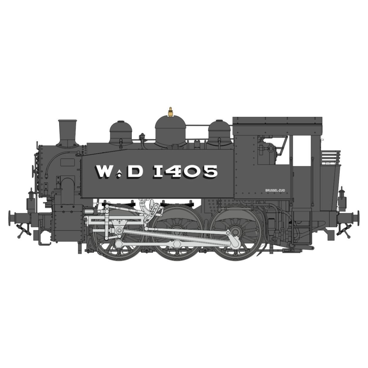 Ree Modeles MB 041.S 030 TU Steam Locomotive WD-1405 Brussels, digi... Ree Modeles MB 041.S 030 TU Steam Locomotive WD-1405 Brussels, digi...