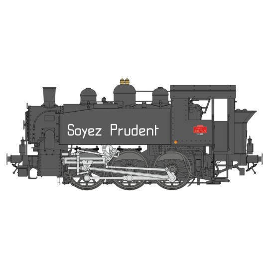 MB-044-Ree Modeles MB 044.S 030 TU SNCF 5 Est steam locomotive, Safety First, digital sound