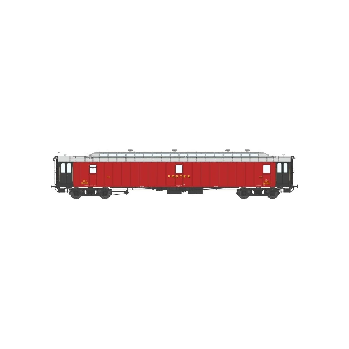 Ree Modeles VB 081 Voiture postale ambulant OCEM 21.6m, PAyi rouge foncé, EST Ree Modeles VB-081 - 3