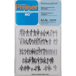 Preiser 16325 personnages, personnel de gare et voyageurs, 120 figurines Preiser Preiser_16325 - 1