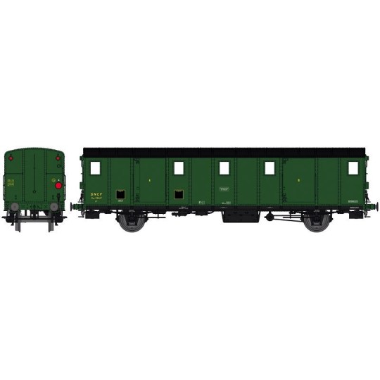 Ree Modeles VB 112S OCEM 30 van, black roof, ex-ETAT, SNCF, BATTIGN... VB-112S-Ree Modeles VB 112S OCEM 30 van, black roof, ex-ETAT, SNCF, BATTIGNOLES, lights, digital, motorized doors - VB-112S