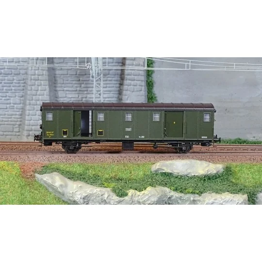 VB-113S-Ree Modeles VB 112S OCEM 30 van, black roof, ex-ETAT, SNCF, BATTIGNOLES, lights, digital motorized doors