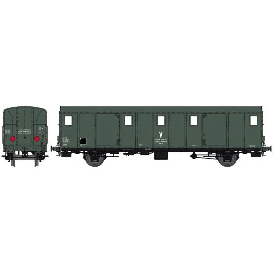 Ree Modeles VB 116S OCEM 30 baggage car, ex-PO, yellow logo, SNCF, ... VB-117S-Ree Modeles VB 116S OCEM 30 baggage car, ex-PO, yellow logo, SNCF, VILLENEUVE, lights, digital motorized doors - VB-117S