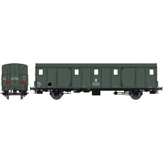 VB-117-Ree Modeles VB 117S OCEM 30 van, smooth roof, SNCF, workshop wagon, lights, digital motorized doors - VB-117
