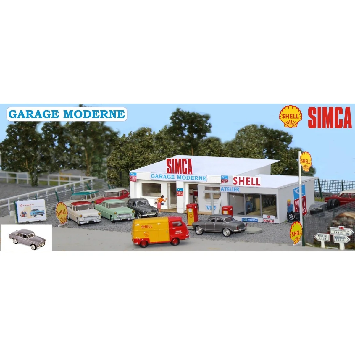 Sai 163 Modern SIMCA Garage, 1950-1960, Shell and A... service station