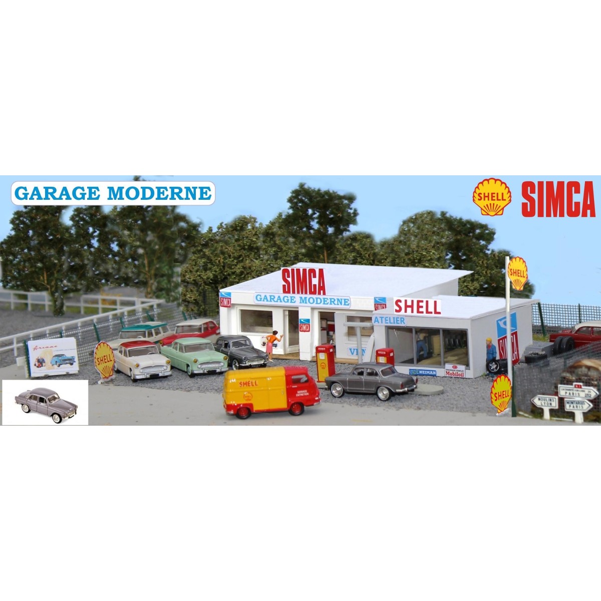 Sai 163 Modern SIMCA Garage, 1950-1960, Shell service station and w...