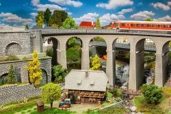 Faller 120466 Model, Stone Viaduct Box Set, 2 Tracks, Curved Section -...