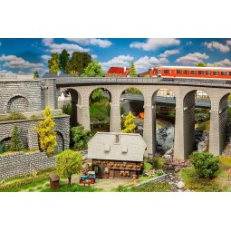 Faller 120466 Model Kit, Stone Viaduct, 2 Tracks, Curved - Faller_1...