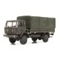 Arti_487.051.04-Artitec 487.051.04 DAF flatbed truck with canvas cover, Dutch Army, A-type cab, 1970, short chassis