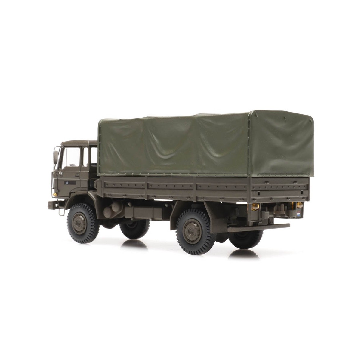 Artitec 487.051.04 DAF flatbed truck with canvas cover, Dutch Army,...