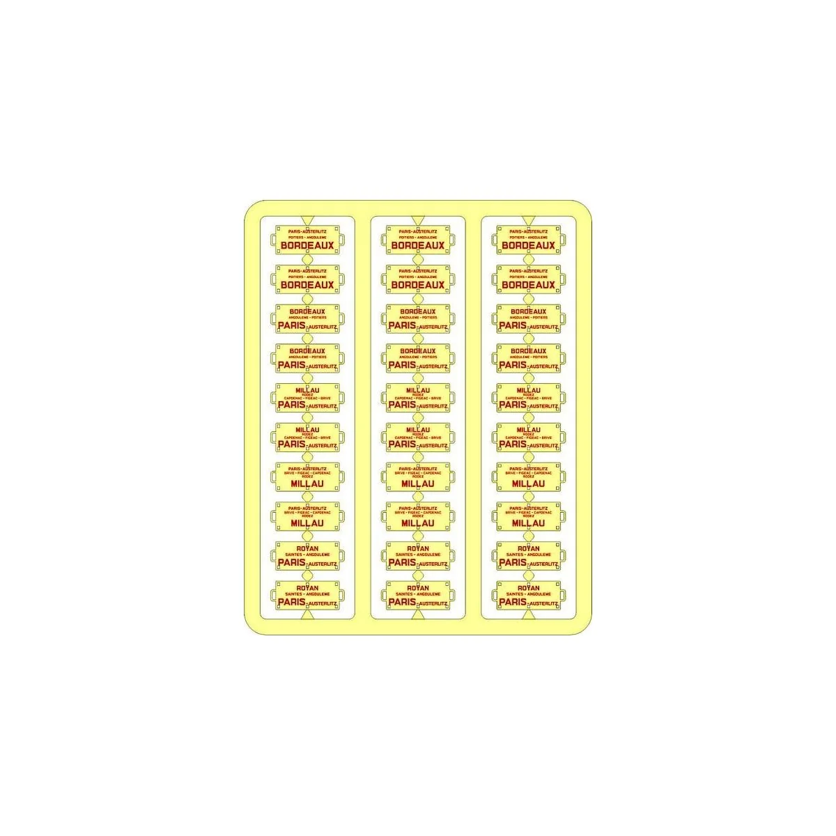 Ree Modeles XB051 Route Signs for Passenger Cars, Southwest, Red Le...