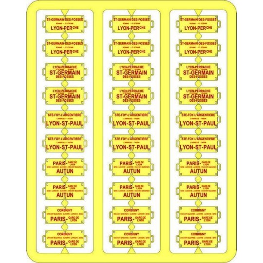 REE Models XB 042 Itinerary Plates for passenger cars, South... XB-042-Copy of Ree Modeles XB 049 Route Plates for Passenger Cars, Southwest - XB-042