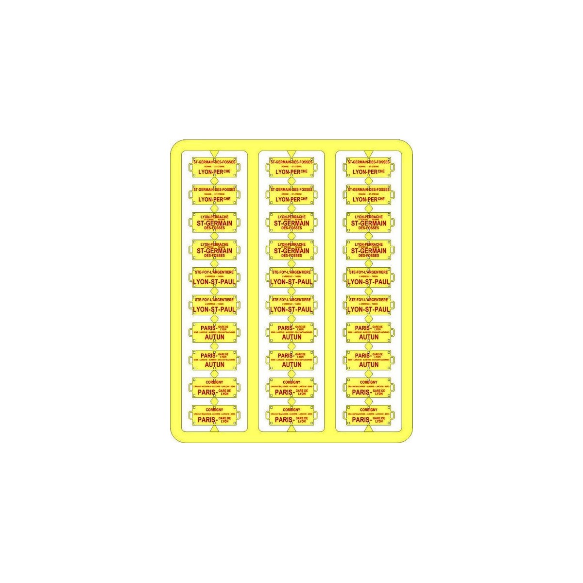 REE Models XB 042 Itinerary Plates for passenger cars, South... REE Models XB 042 Itinerary Plates for passenger cars, South...