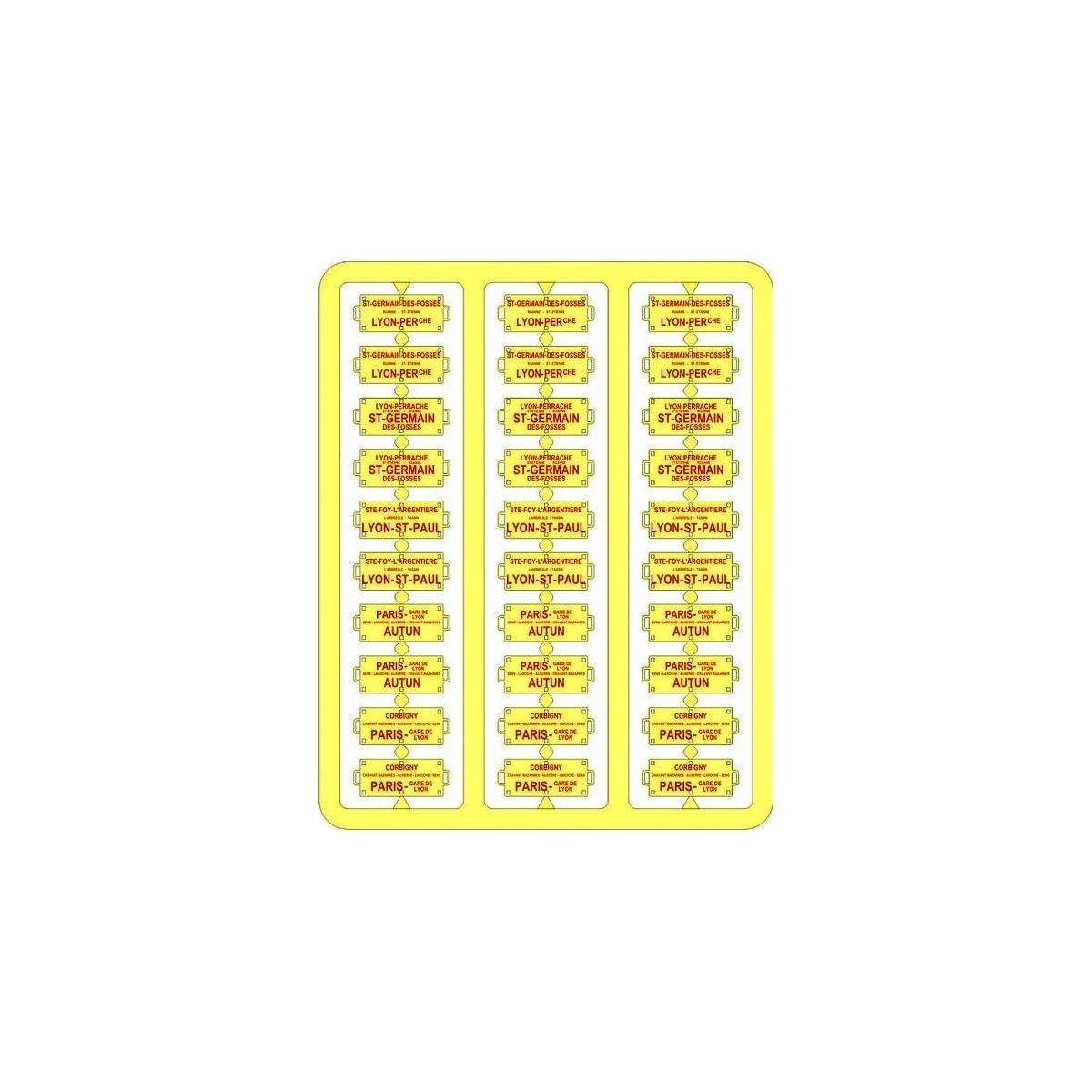 Ree Modeles XB 042 Plaques Itinéraires pour voitures voyageurs, Sud Est, lettres rouges Ree Modeles XB-042 - 1