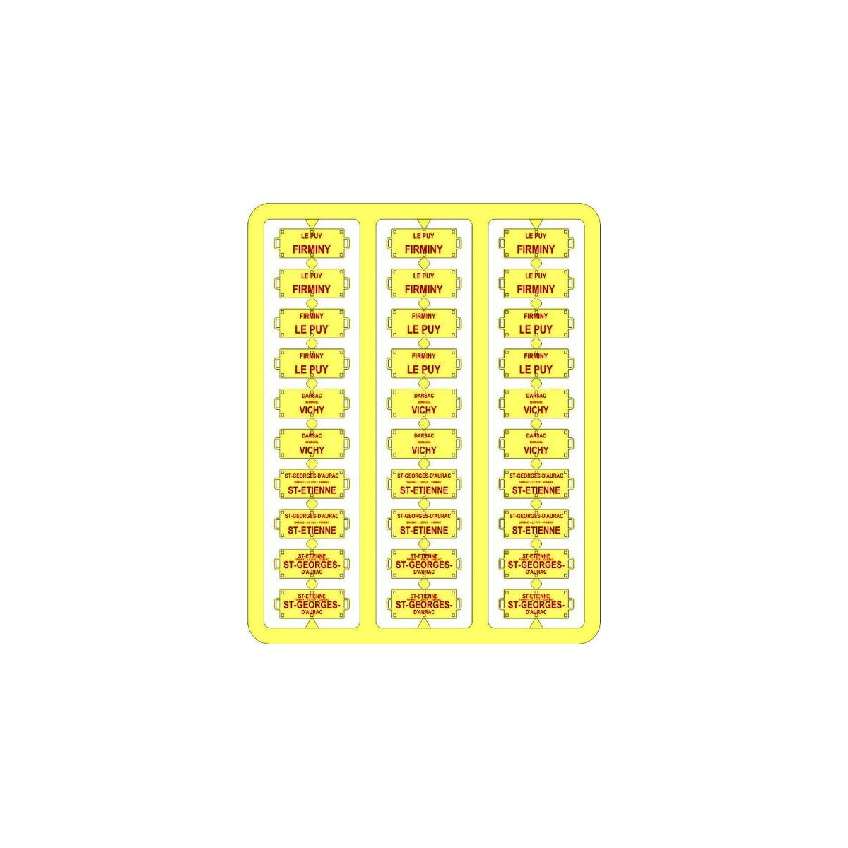 Ree Modeles XB 044 Plaques Itinéraires pour voitures voyageurs, Sud Est, lettres rouges Ree Modeles XB-044 - 1