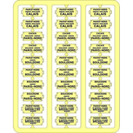 REE Models XB 055 Itinerary plates for passenger cars, Nor... XB-055-Copy of Ree Modeles XB 054 Route signs for passenger cars, West, blue lettering - XB-055