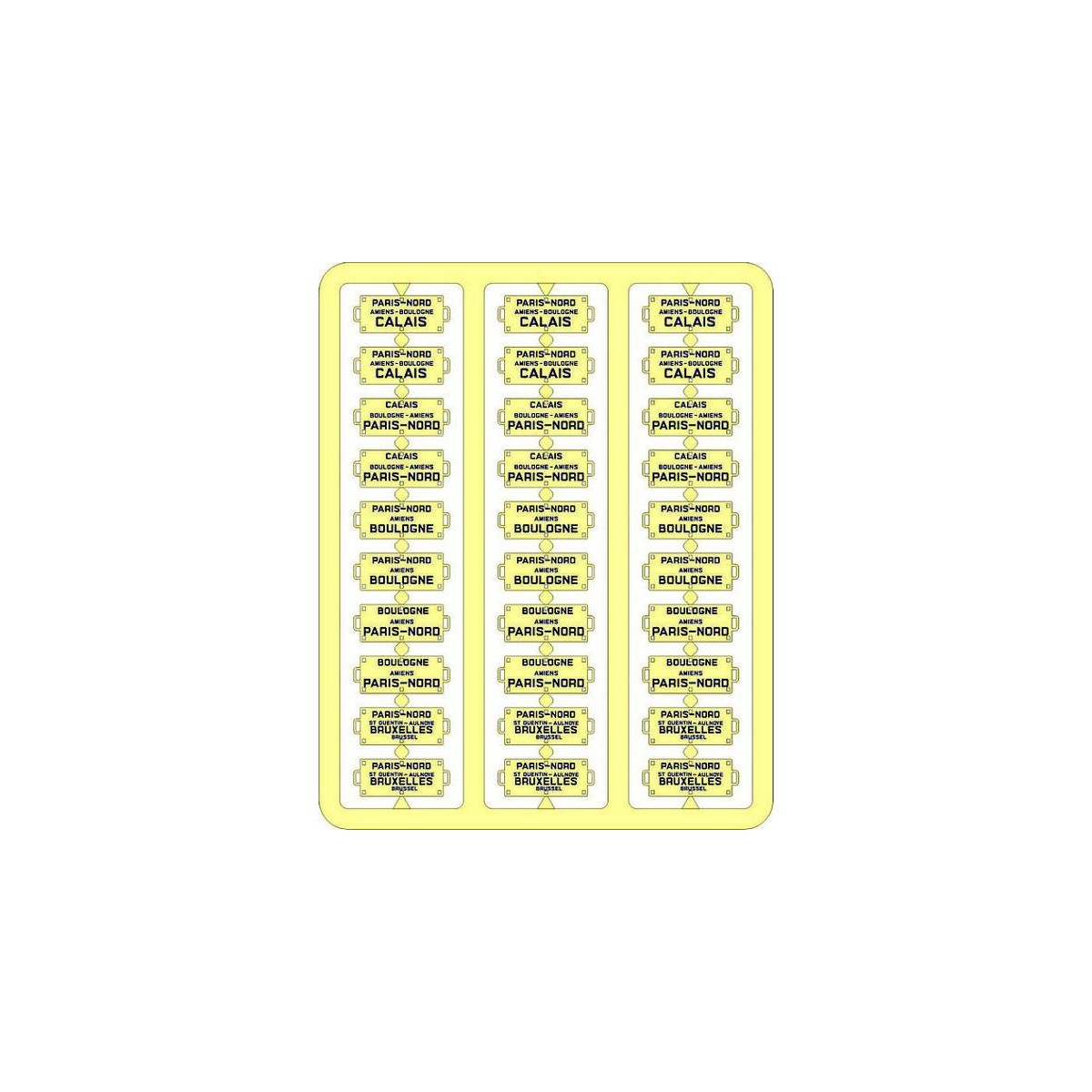 Ree Modeles XB 055 Plaques Itinéraires pour voitures voyageurs, Nord, lettres bleues Ree Modeles XB-055 - 1