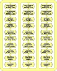 Ree Modeles XB 056 Plaques Itinéraires pour voitures voyageurs, Sud-Ouest, lettres bleues Ree Modeles XB-056 - 1