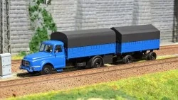 Ree Modeles CB 100 Panhard Movic Truck, Wine Tanker + Trailer (Blue...