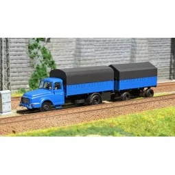 Ree Modeles CB 100 Panhard Movic Truck, Wine Tanker + Trailer (Blue...