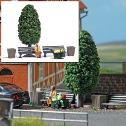 Busch 7841 Bench + lady with cart - Busch_7841