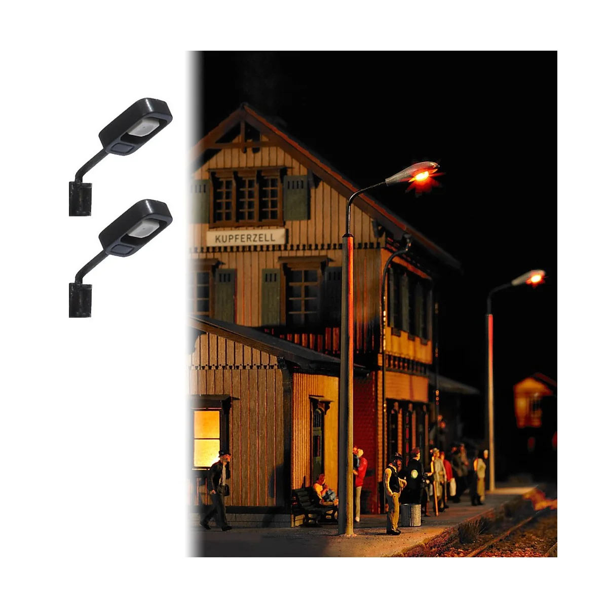 Busch 4132 Lighting, 2 Floor Lamps, with LEDs, Wired Busch 4132 Lighting, 2 Floor Lamps, with LEDs, Wired