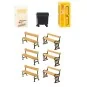 Faller 180452 Model Kit, City Development Set, Telephone Booth... Faller_180452-Faller 180452 Model Kit, Town Furnishings Set, Telephone Booth, Benches