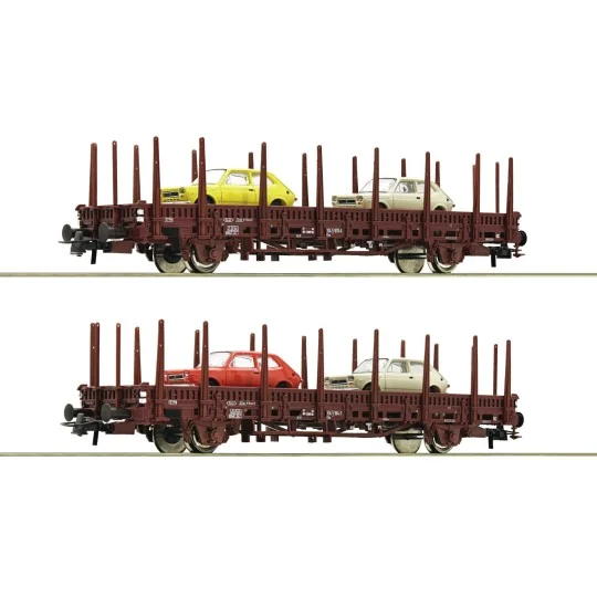 Roco_67086-copy of Roco 67243 Wagon with pivoting stanchions, brown, SNCF - Roco_67086