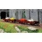 Roco 67086 Set of 2 slatted wagons, brown, DB, loaded... Roco_67086-Roco 67086 Set of 2 slatted axle wagons, brown, DB, loaded carriages