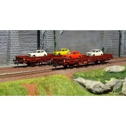 Roco 67086 Set of 2 two-axle cattle wagons, brown, DB, loaded ...