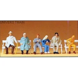 Preiser 14004 figures, seated passengers, benches - Preiser_14004