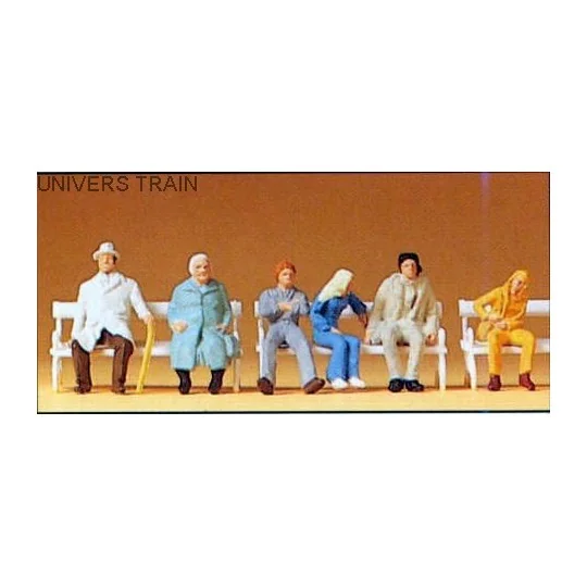 Preiser_14004-Preiser 14004 figures, seated passengers, benches